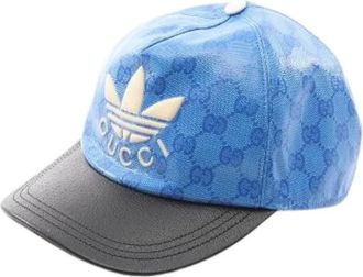 Gucci Pre-owned Cappello da baseball in nylon e cotone con motivo GG Trefoil - - Pre-owned - Uomo - Blu - ONE SIZE