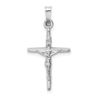 Diamond2Deal 14k White Gold INRI Crucifix Charm