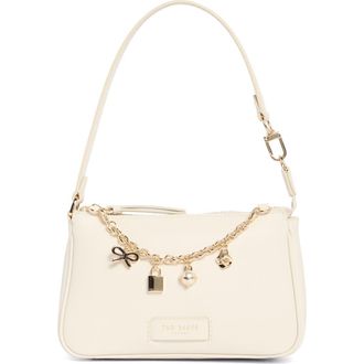 Ted Baker Agnes Leather Shoulder Bag in Offwhite at Nordstrom Rack