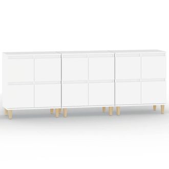 Berkfield Home Sideboards 3 pcs White 60x35x70 cm Engineered Wood | Size: 60 x 35 x 70 cm