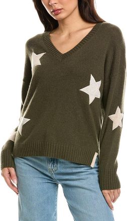 Brodie Perrie Patch Star V-Neck Cashmere Sweater