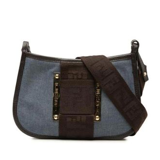 Fendi Pre-owned Crossbody Bag - Dames - Pre-owned - Blauw - Maat: ONE Size Zijde
