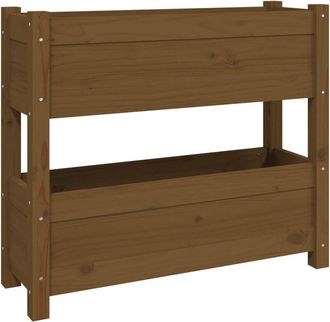 vidaXL Jardinera De Madera Maciza De Pino Marr&oacute;n Miel 77x25x66 Cm Vidaxl
