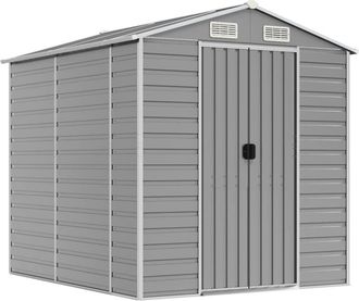 vidaXL Cobertizo De Jard&iacute;n Acero Galvanizado Gris Claro 191x215x198 Cm Vidaxl