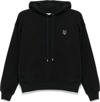 Maison Kitsun&eacute; Hoodie met vossenkoppatch - Zwart