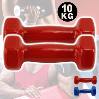 Trade Shop Trade Shop - Coppia Di Manubri In Vinile Da 10 Kg Ognuno Manubri Pesi Palestra Bodybuilding