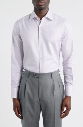 Jack Victor Wayne Cotton Dress Shirt in Berry at Nordstrom, Size 16.5 - 32