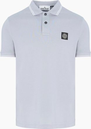 Stone Island Mens Patch Logo 2200010 Polo Grey - Size: 38