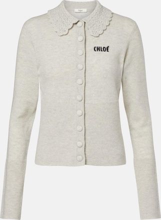 Chlo&eacute; Chlo&eacute; Cardigan in lana con logo