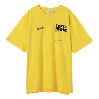 Off-white SS21 Tech Marker Logo Round Neck Short Sleeve Ordinary Version Yellow OMAA038S21JER0081910