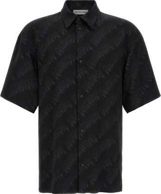 Balenciaga Black Printed Logo Shirt