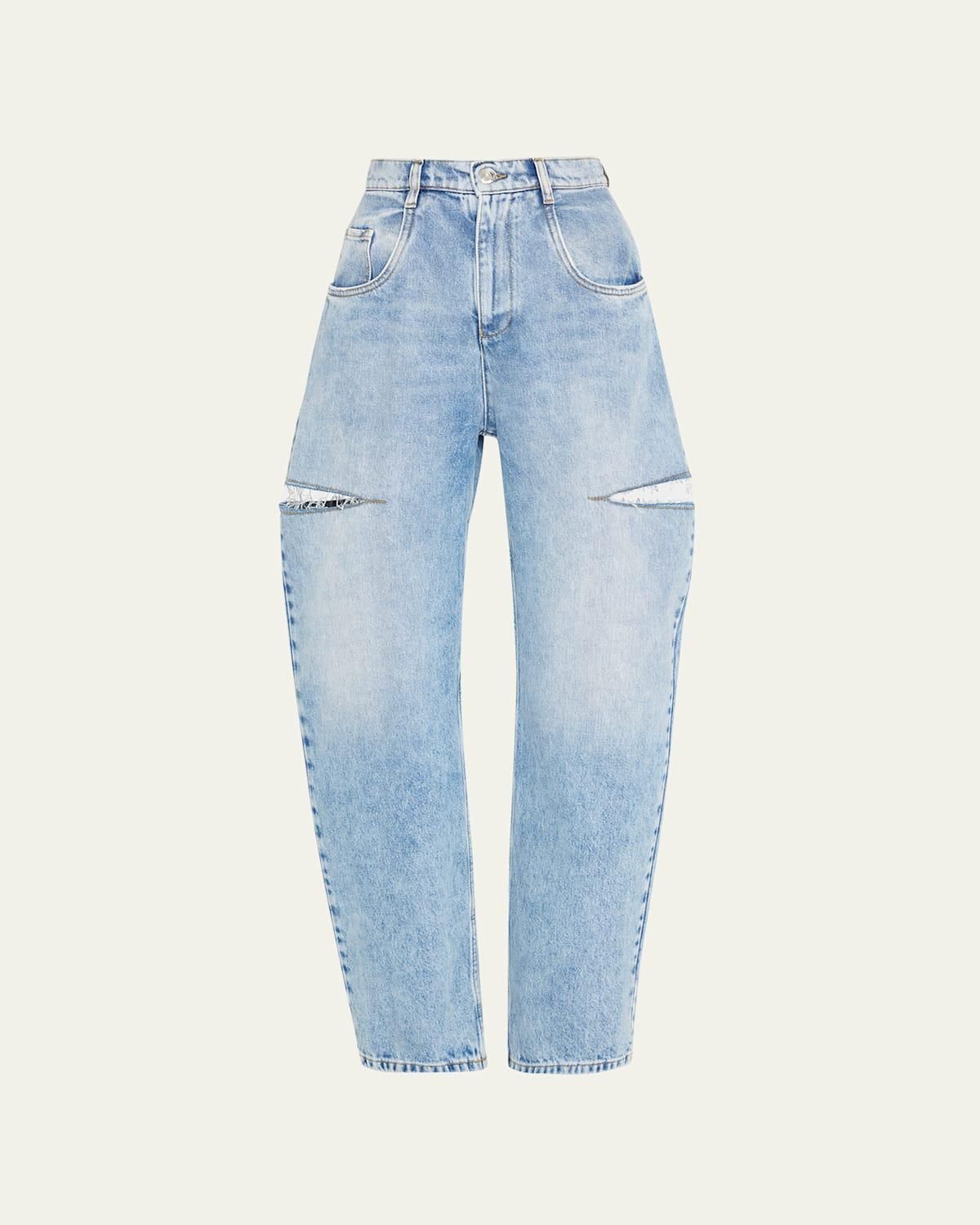 デニム・ジーパン MAISON MARGIELA LIGHT BLUE COTTON DENIM JEANS Maison Margiela Turn-up Cotton Jeans | Blue | FARFETCH