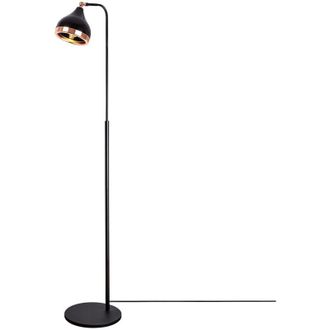 OZAIA L&aacute;mpara De Metal A Pantalla Orientable Yildo - Alt. 165 Cm - Negro Y Cobre - Venta-unica
