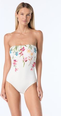 Vince Camuto Bandeau One-Piece Swimsuit in Ivory at Nordstrom, Size 12