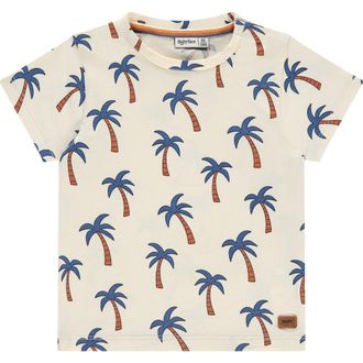 Babyface Animated Allover Short Sleeve T-Shirt in Palmtree In Bone at Nordstrom, Size 12M