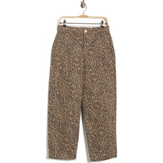 Democracy AbSolution High Waist Relaxed Barrel Leg Jeans in Brown/Black Multi at Nordstrom Rack, Size 14