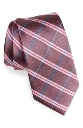 Bonobos Plaid Silk Twill Tie in Pink at Nordstrom Rack