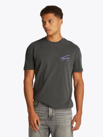 Tommy Jeans T-Shirt TOMMY JEANS TJM RLX FADED GRAPHIC TEE EXT, Herren, Gr. S, schwarz, Single Jersey, Obermaterial: 100% Baumwolle, unifarben, relaxed fit h&uuml;ftbed