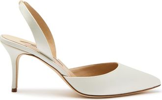 Manolo Blahnik Hangisi 70 Silk-satin Pumps - Cream