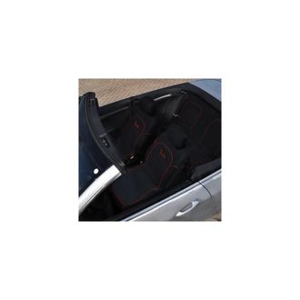 Trade Shop Trade Shop - Fundas Universales Para Asientos De Coche 6 Piezas Color Negro Acabados Rojos Dise&ntilde;o Turbo