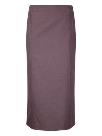 Maison Margiela panelled midi skirt - women - Elastane/Virgin Wool - 40 - |BURGUNDY