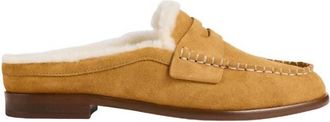 Rag & Bone Womens Carter Suede Shearling Mule In Caramel