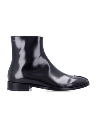 Maison Margiela Anatomic Tapered Stacked Heel Leather Ankle Boots
