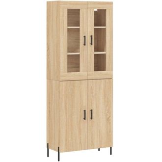 vidaXL Vidaxl - Aparador Alto Madera Contrachapada Color Roble 69,5x34x180 Cm