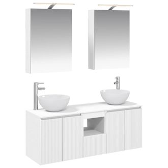 vidaXL Juego De Muebles De Ba&ntilde;o 5 Pcs Blanco 50 X 14,5 X 70 Cm Vidaxl
