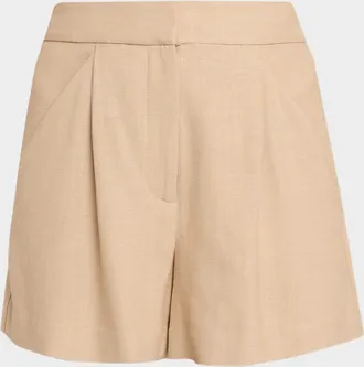Veronica Beard Marbeau Pleated Shorts