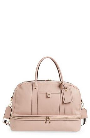 Mali + Lili Large Riley Vegan Leather Weekend Travel Bag in Mauve at Nordstrom Rack