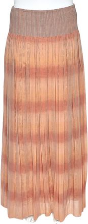 Roberto Cavalli Pink & Animal Printed Silk Layered Maxi Skirt