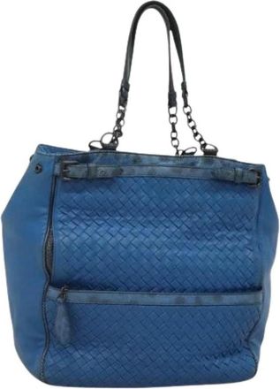 Bottega Veneta Pre-owned Handbags, female, Blue, Size: ONE SIZE Pre-owned Vintage Tote Bag