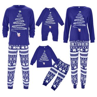 Generic Matching Christmas Pyjamas-Family Christmas Pyjamas Set,Cotton Christmas Pjs Family Set with Elk,Plaid Xmas Pyjama Bottom,Christmas Pajamas for Women 