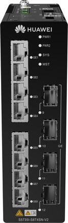 Huawei Conmutador Industrial Huawei Cloudengine S5735i-s8t4sn-v2 Para Montaje En Carril Din, 8 Puertos Gigabit Ethernet Y 4 Puertos Sfp