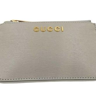 Gucci Gray Leather Coin Purse/Coin Case (Pre-Owned)