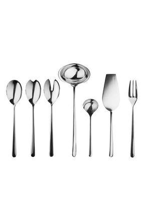 Mepra Linea Ice 7-Piece Serving Set in Stainless Steel at Nordstrom