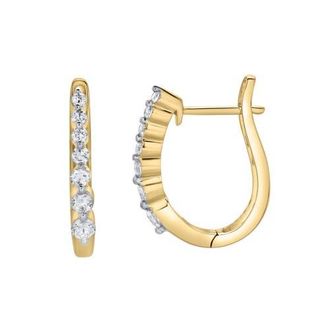 LuvMyJewelry Dewdrop Cascading Diamond Huggie Hoop Earrings in 14K Gold in 14K Yellow Gold at Nordstrom
