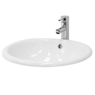ML Design Lavabo cer&aacute;mica lavamanos com&uacute;n pila para aseo de ba&ntilde;o ovalado