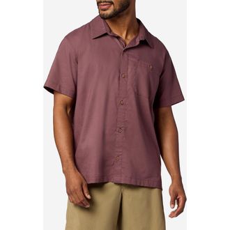 Marmot Cedrus Organic Cotton Blend Short Sleeve Button-Up Shirt in Sugar Plum at Nordstrom, Size Xx-Large