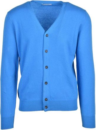 KANGRA Truien & Vesten, Heren, Blauw, L, Wol, V-hals Vest met Knopen