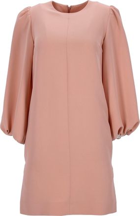 Victoria Victoria Victoria Beckham Blouson Sleeve Shift Dress in Pastel Pink Polyester