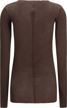 Rick Owens Womens Long-Sleeved T-Shirt Macassar Cotton T-Shirts And Polos