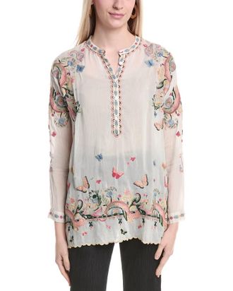 Johnny Was Womens Sami Tunic Top In White