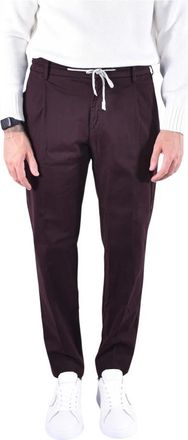 Eleventy Pin-Tuck Jogger - Heren - Sweatpants - Paars - W31 - Katoen - Broeken