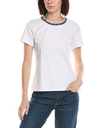 CeCe by Cynthia Steffe Cece Denim Chain Neck T-Shirt