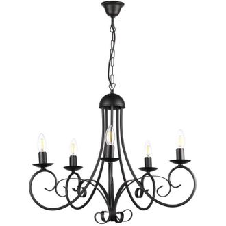 Onli 4885/5N lampadario Pompei 5 luci col.Nero, Nero - Onli