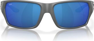 Costa Tailfin 57mm Polarized Rectangular Sunglasses in Matte Gray/Blue Mirror 580P at Nordstrom