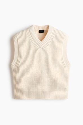 H&M Regular Fit Sweater Vest in White at Nordstrom, Size Xx-Large