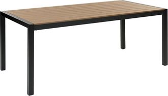 Beliani Mesa de comedor 6 personas de material sint&eacute;tico marr&oacute;n